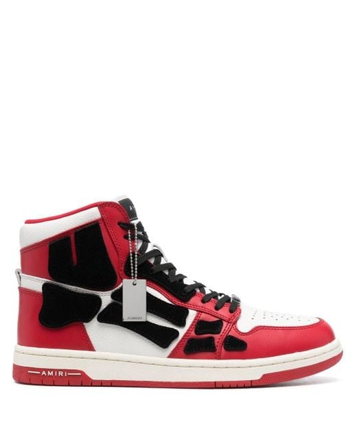Amiri Leather Skel High-top Sneakers in Red for Men - Save 2% | Lyst