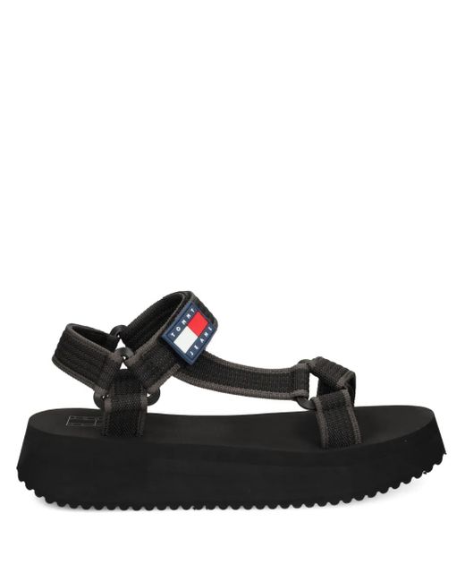 Tommy Hilfiger Black Platform Strap Sandals