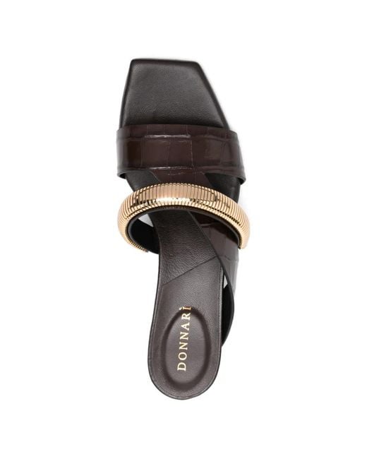 DONNARì White Croc-Effect Strap Sandals