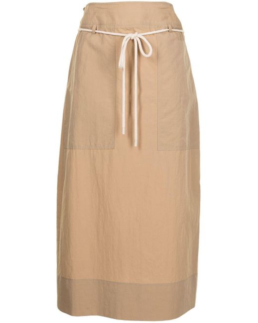 LVIR High-waisted Maxi Skirt in Brown - Lyst