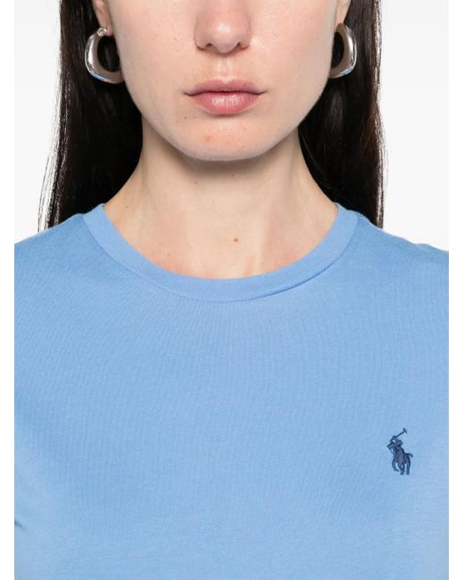 Polo Ralph Lauren Blue T-Shirt Mit Polo Pony-Stickerei