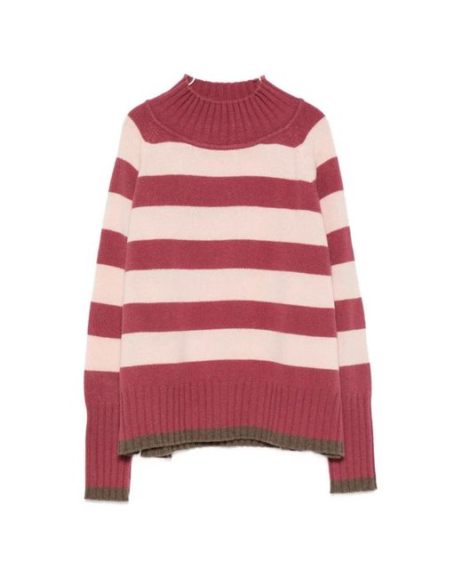 Be You Red Long-Sleeve Striped Sweater