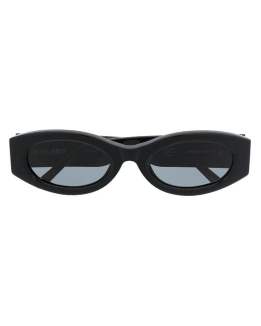 The Attico Black X Linda Farrow Berta Rectangle-Frame Sunglasses