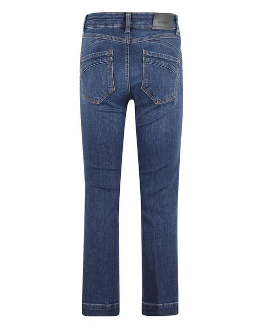 Sportmax Blue Logo-Patch Straight-Leg Jeans