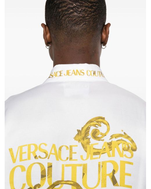 Camicia con stampa Watercolour Couture di Versace in Metallic da Uomo