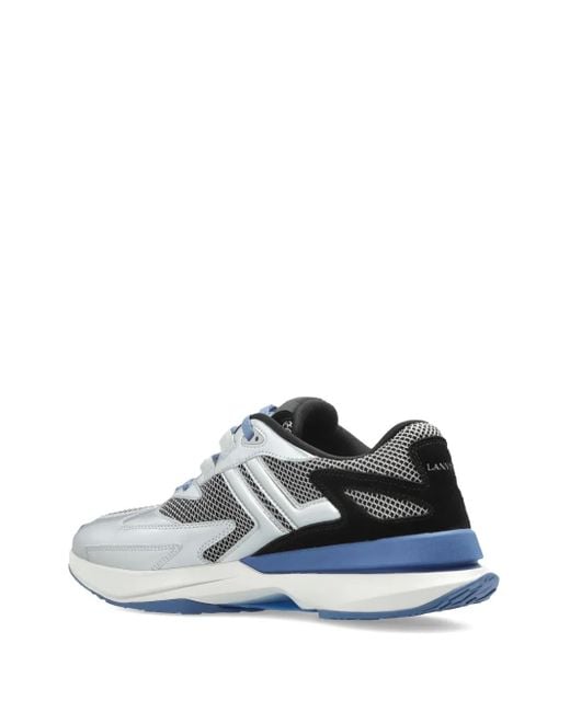 Lanvin White Mesh-Panel Sneakers