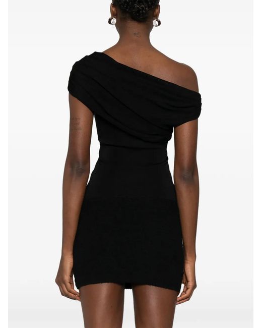 Self-Portrait Black Asymmetric-Design Top