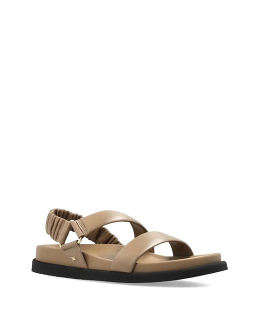 Max Mara White Leather Slingback Sandals