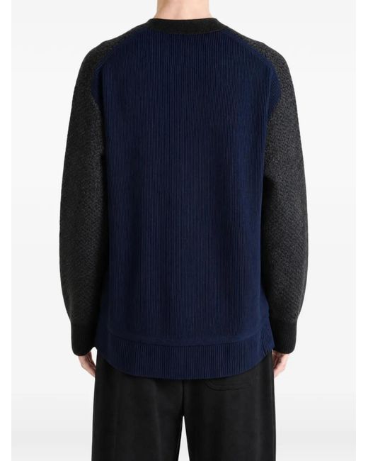 Junya Watanabe Black Patchwork V-Neck Cardigan for men