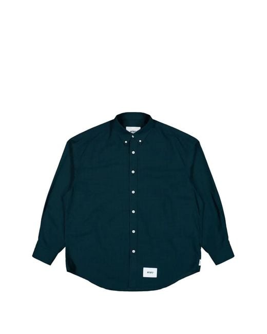 (w)taps Blue Bd 07 Buttoned Long-Sleeve Shirt for men