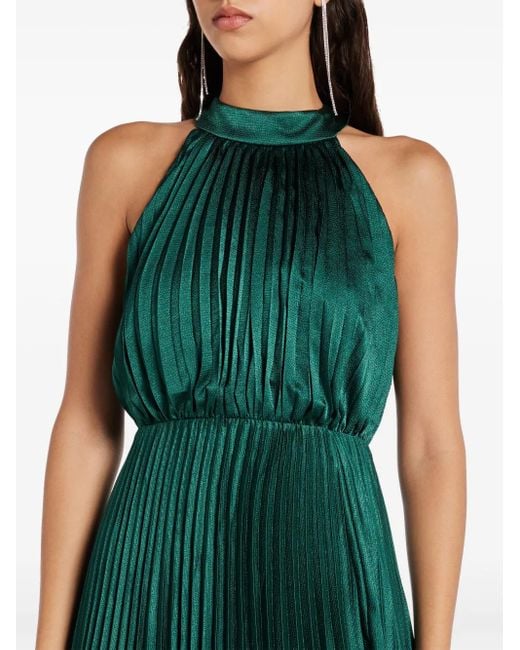 Abito Lungo Plissettato di Monique Lhuillier in Green