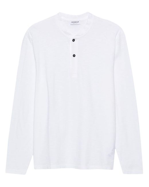 T-shirt en coton à manches longues Dondup pour homme en coloris White