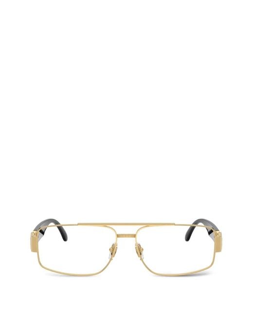 Versace White Rectangle-Frame Glasses