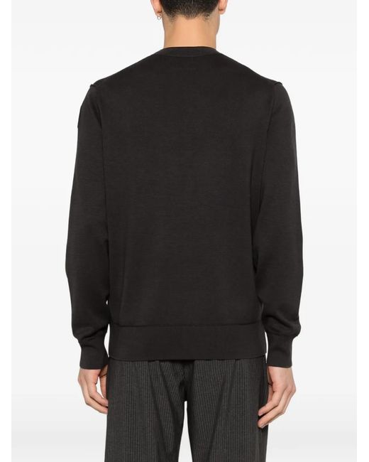 Parajumpers Black Ribbed Crewneck Sweatshirt for men
