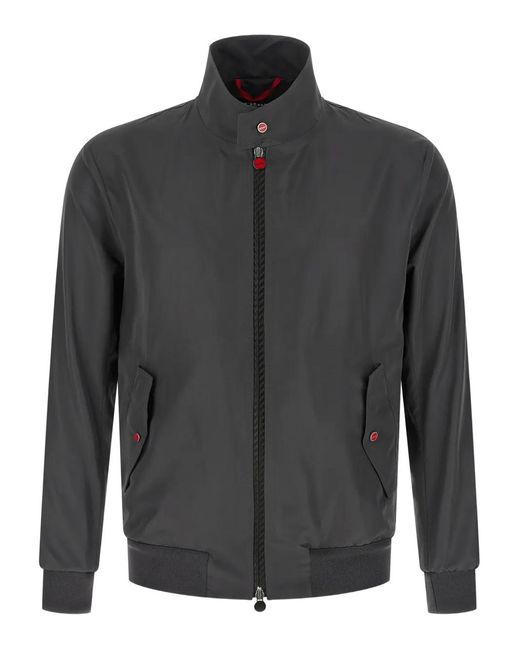 Kiton Gray Cima Zip-Up Jacket for men
