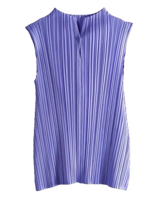 Pleats Please Issey Miyake Blue Pleated Pp58Jk281 Top