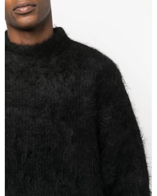 Séfr Black Harubla Brused-Effect Jumper for men