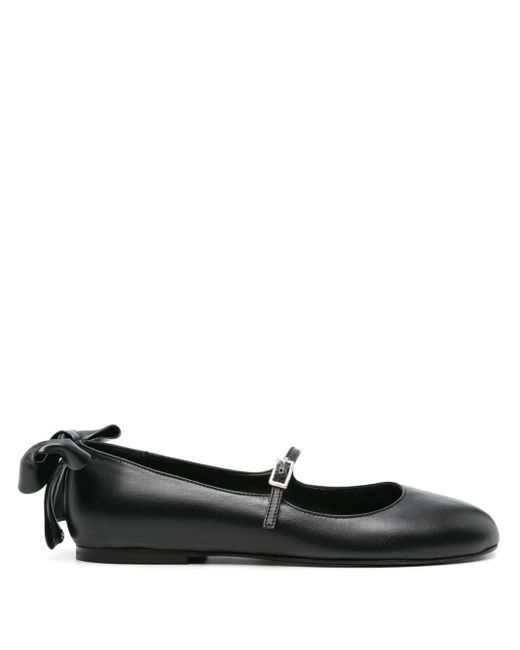 Bow-detail leather ballerina shoes Gia Borghini de color Black