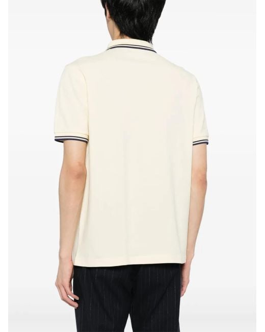 Fred Perry Natural Laurel Wreath-Embroidered Cotton Polo Shirt for men