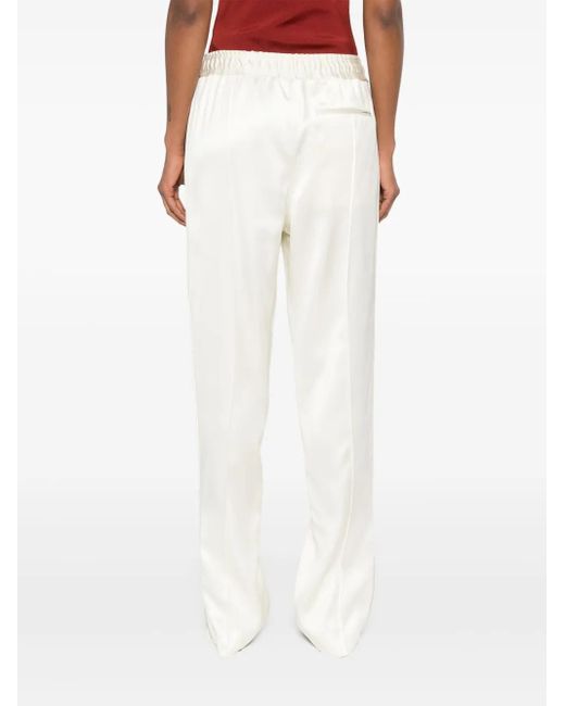 Jil Sander White Elasticated Straight-Leg Trousers