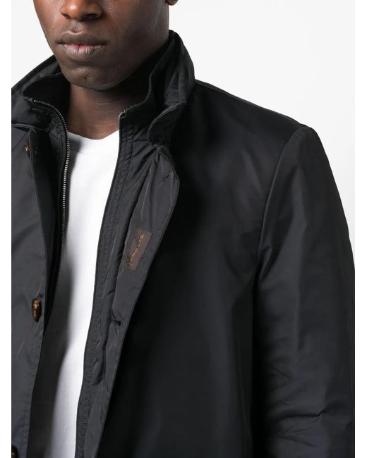 Moorer Black Single-Breasted Coat for men
