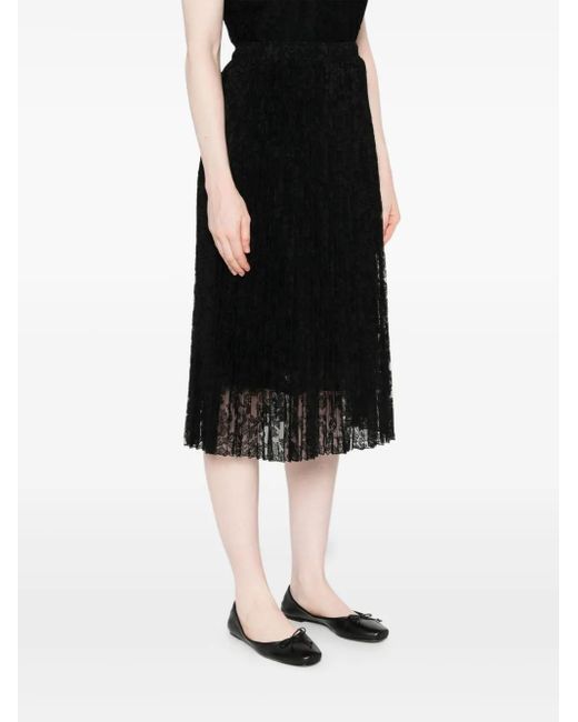 Ermanno Scervino Black Lace Midi Skirt