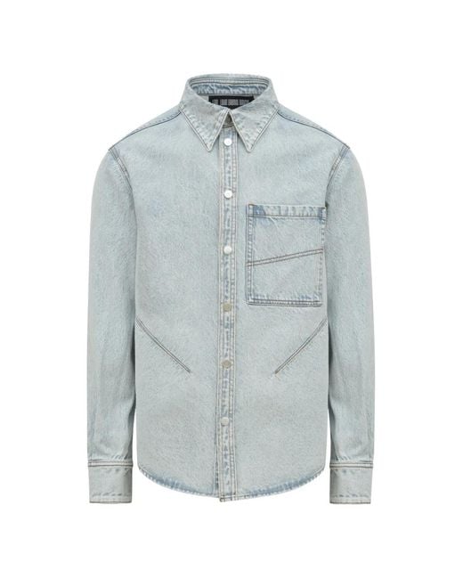 Louis-Gabriel Nouchi Blue Faded-Denim Shirt for men