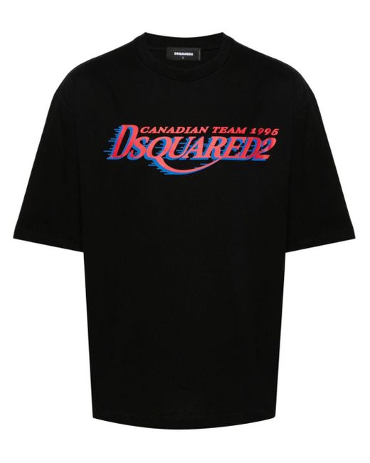 DSquared² Black Logo-Print T-Shirt for men