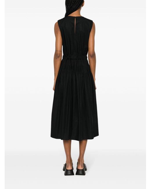 Moncler Taffeta Geplooide Midi-jurk in het Black