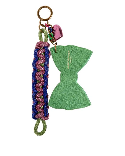 Kurt Geiger Green Crystal-Embellished Keyring