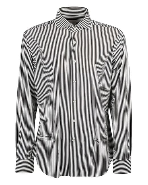 Xacus Gray Striped Long-Sleeved Shirt for men