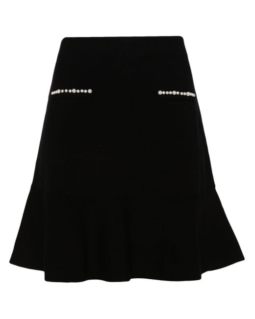 Liu Jo Black Logo-plaque Knitted Skirt