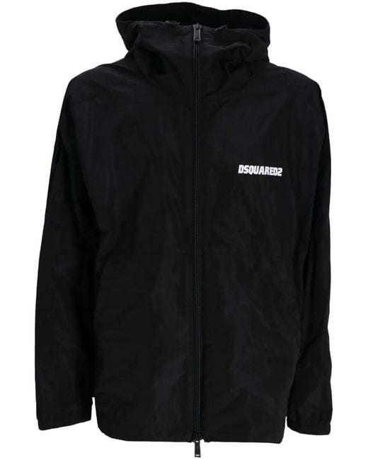 Giacca Con Cappuccio E Zip di DSquared² in Black da Uomo