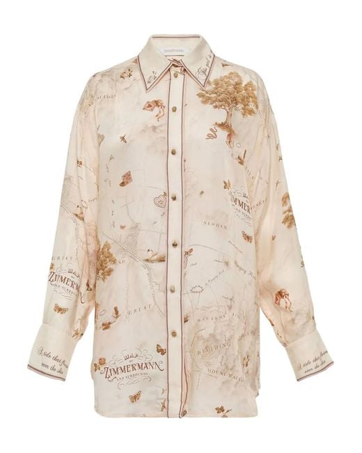 Zimmermann Natural Map-Print Shirt