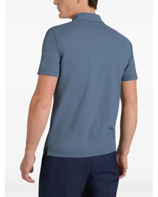 Slowear Blue Buttoned Polo Shirt for men