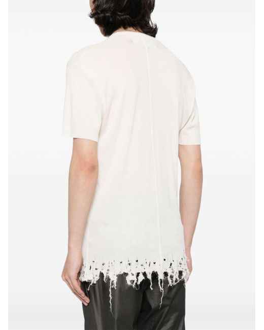 Julius White Distressed-effect Cotton T-shirt for men