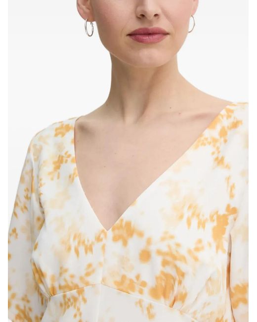 Day Birger et Mikkelsen Natural V-Neck Floral Mini Dress