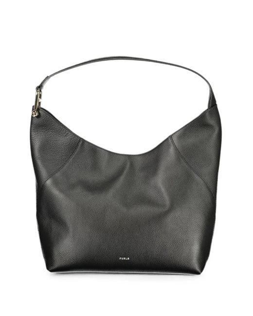Furla Black Large Lara Shoulder Bag