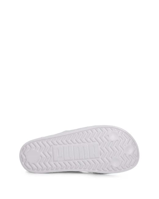 PUMA White Quilted Crossover-Strap Slides