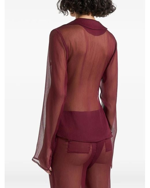 Manière De Voir Red Sheer Shirt With Clasp