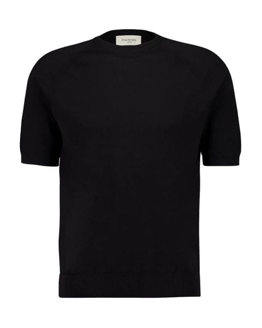 Piacenza Cashmere Black Short-sleeve T-shirt for men