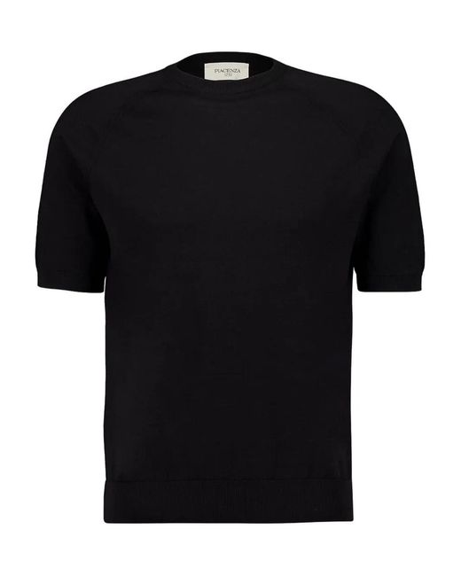 Piacenza Cashmere Black Short-Sleeve T-Shirt for men