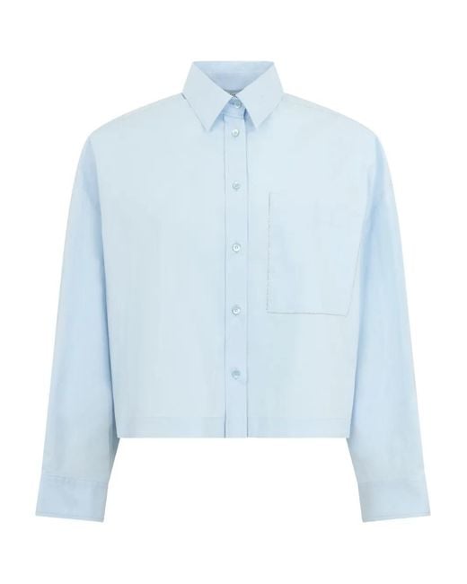 Peserico Blue Cropped Shirt