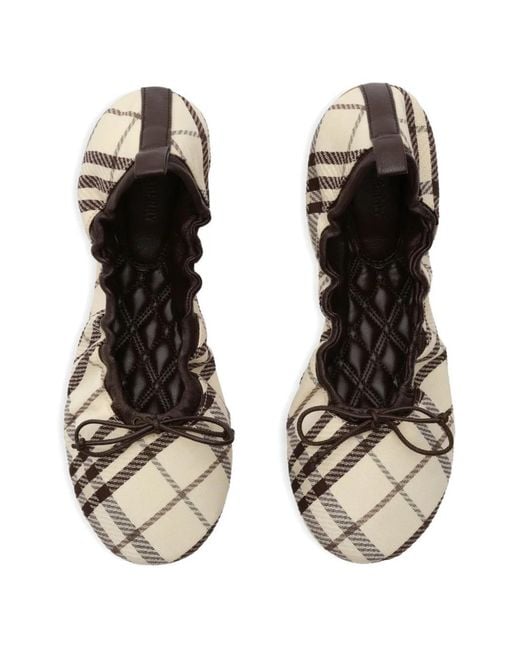 Burberry Natural Checked Ballet Flats