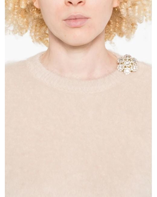 N°21 Natural Embellished Fluffy Sweater