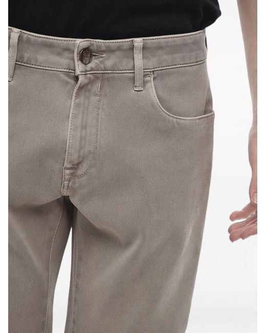 Corneliani Gray Logo-Patch Straight Jeans for men