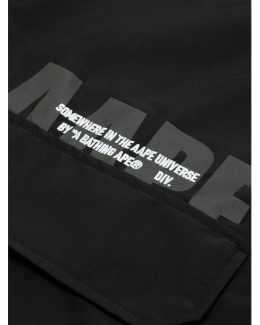 Aape By A Bathing Ape Black Logo-Print Shirt for men