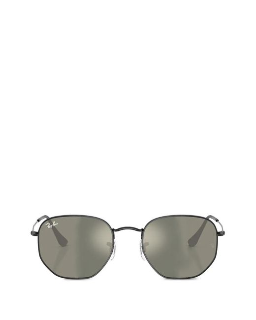 Ray-Ban Gray Hexagonal-Frame Sunglasses