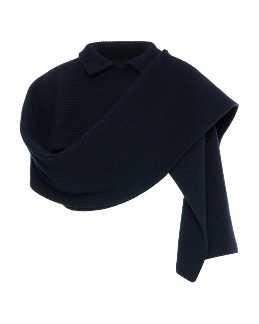 Maison Margiela Blue Collared Ribbed Scarf for men