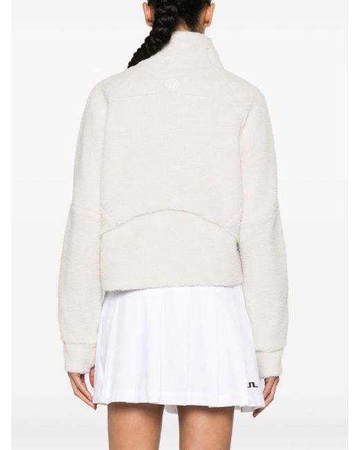 lululemon athletica White Neutral Scuba Half-zip Fleece Sweatshirt - Women's - Polyester/recycled Polyester/cotton - M